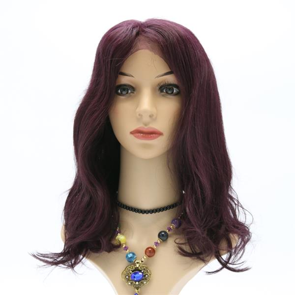 #Purple 12“ Body Wave Best Human Hair Front Lace Wig
