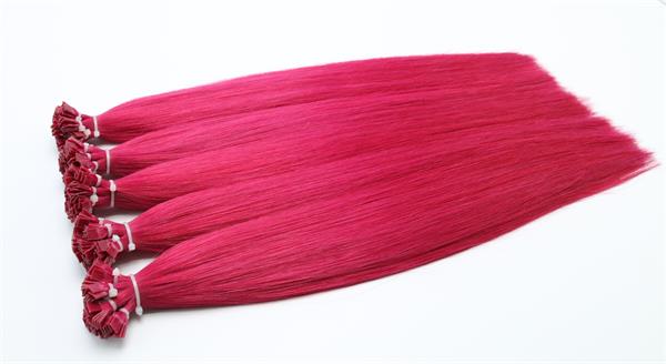#Red Flat-Tip  Fusion Hair Extensions