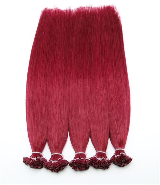 #Burg-Red Flat Tip Hair Extensions