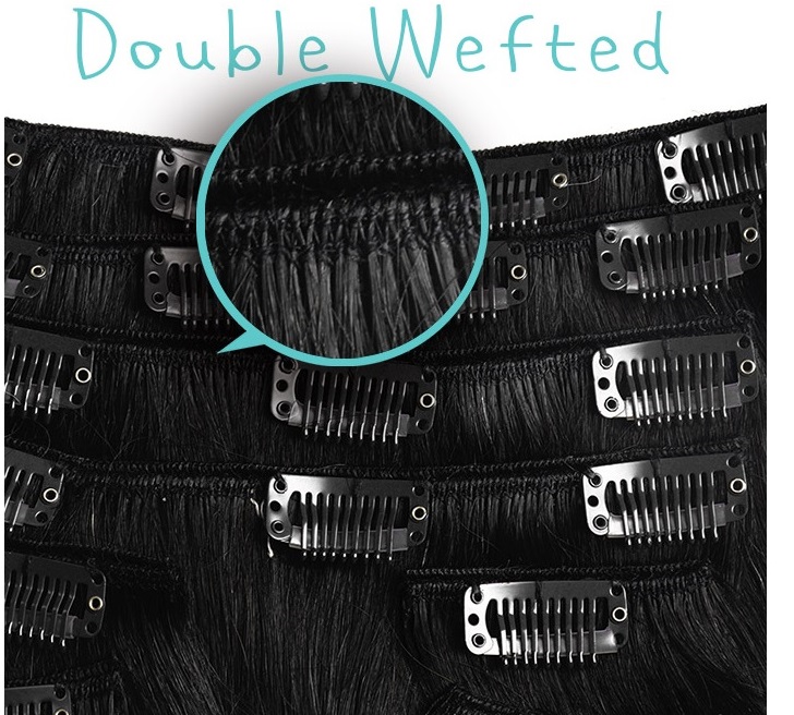 Double Wefted Clip Hair Extensions